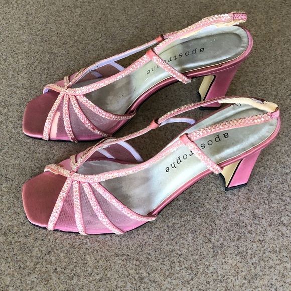 Apostrophe Pink Strappy Heels - Picture 3 of 7